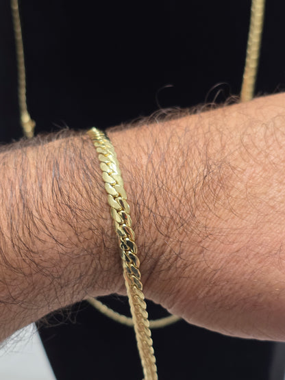 Set Miami Cuban y Brazalete 6mm(PVD) Hechas a Mano