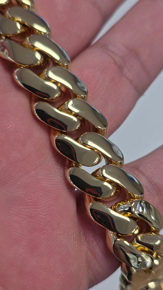 Brazalete Miami Cuban 15 MM PVD,Hechas a Mano
