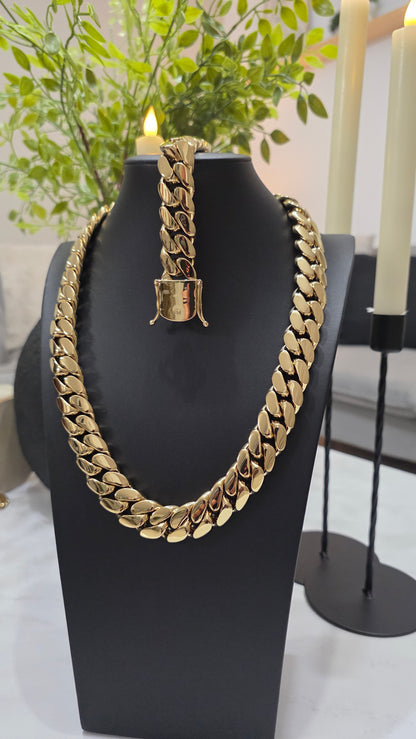 Miami Cuban 20MM                  PVD PREMIUM Hechas a Mano  (Eslabón Pegado)