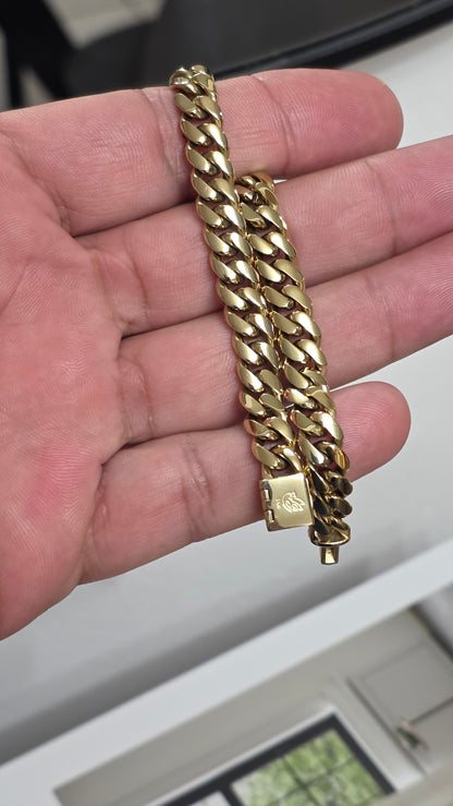 Miami Cuban 8MM                       PVD PREMIUM Plus Hechas a Mano  (Eslabón Pegado)                 1 Año de Garantía