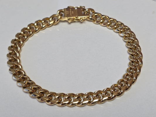 Brazalete Miami Cuban 8MM  PVD, 1 Año de Garantía