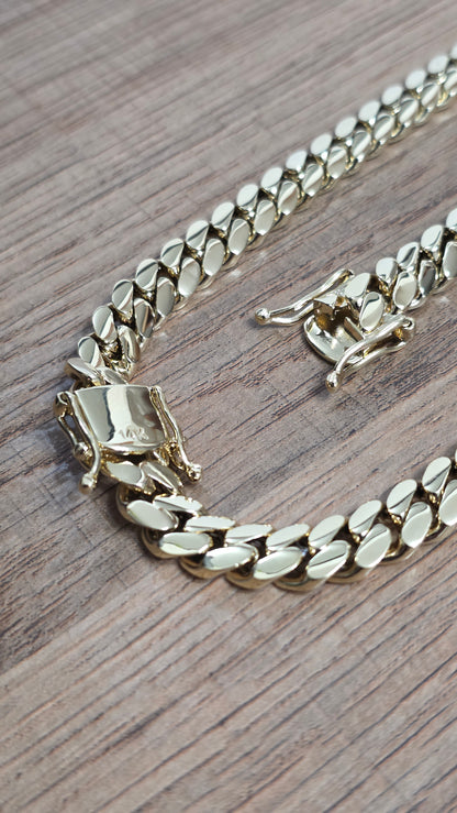 Cubana Miami Cuban 10MM (PVD PREMIUM )Hechas a Mano  (Eslabón Pegado)