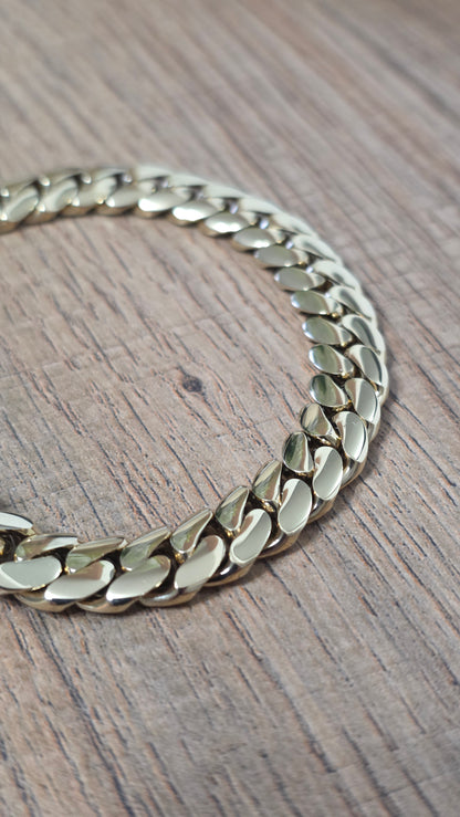 Brazalete Miami Cuban 10MM (PVD PREMIUM )Hechas a Mano  (Eslabón Pegado)