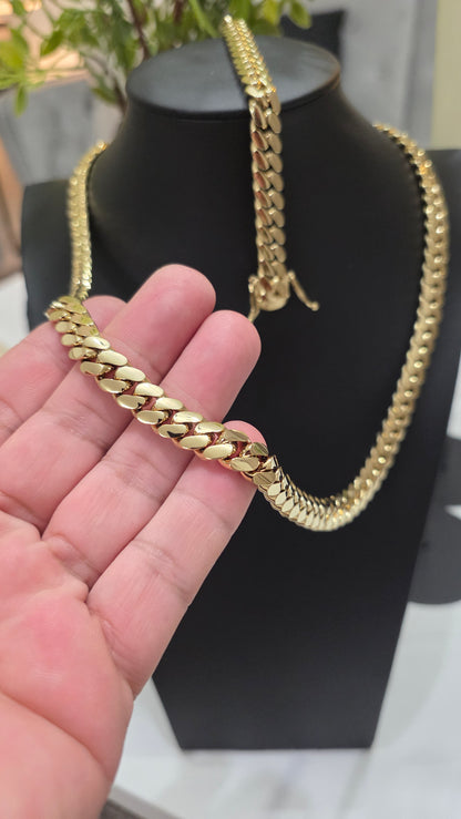 Cubana Miami Cuban 10MM (PVD PREMIUM )Hechas a Mano  (Eslabón Pegado)