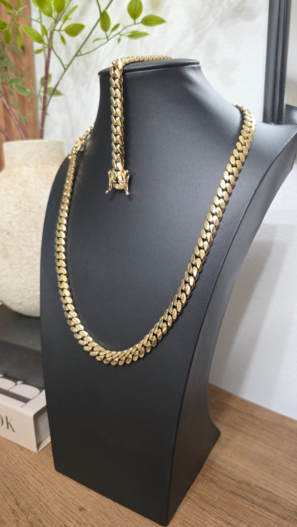 Cubana Miami Cuban 10MM (PVD PREMIUM )Hechas a Mano  (Eslabón Pegado)