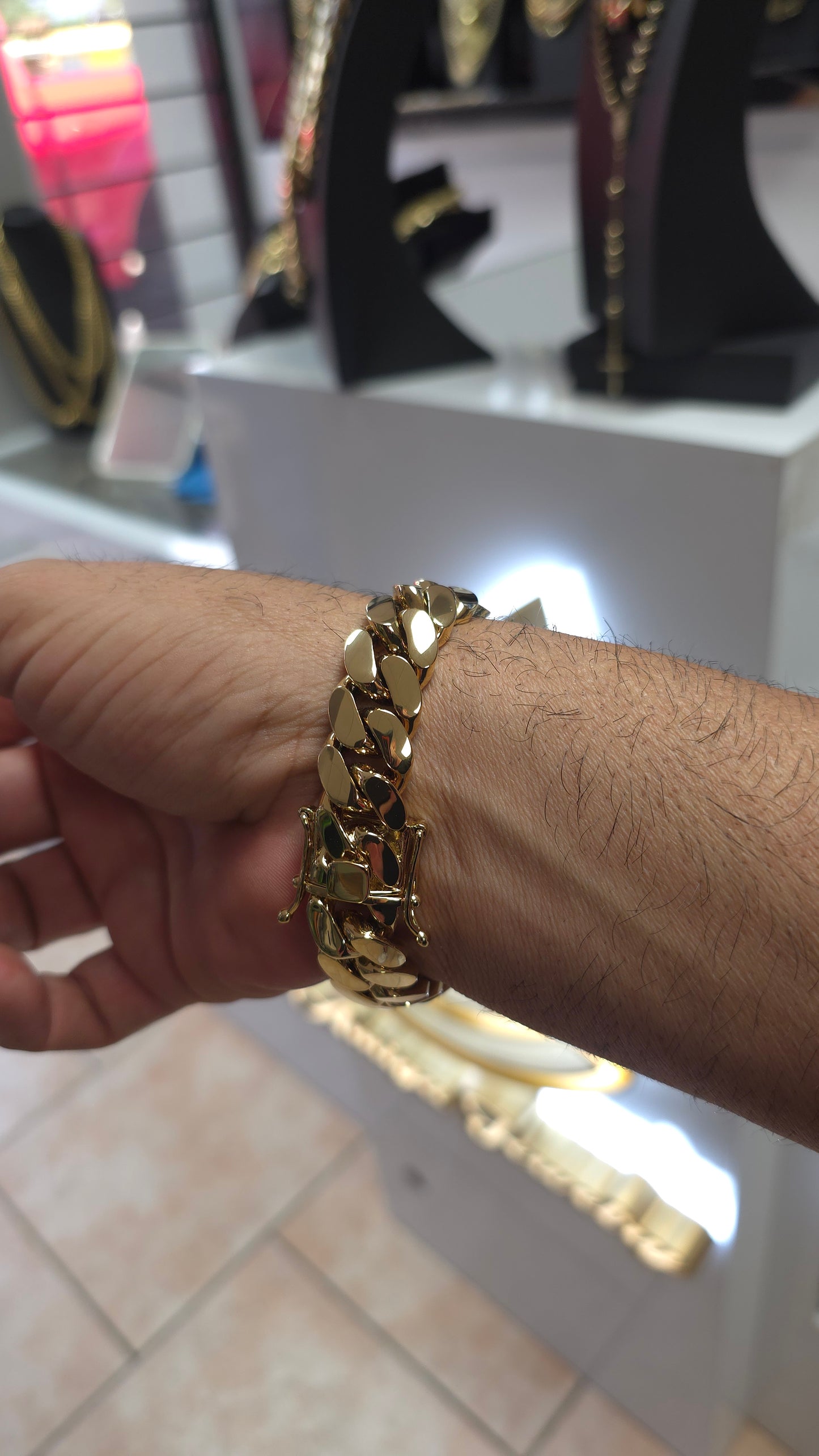 $40 de Descuento            Brazalete Miami Cuban 15MM (PVD PREMIUM )Hechas a Mano  (Eslabón Pegado)
