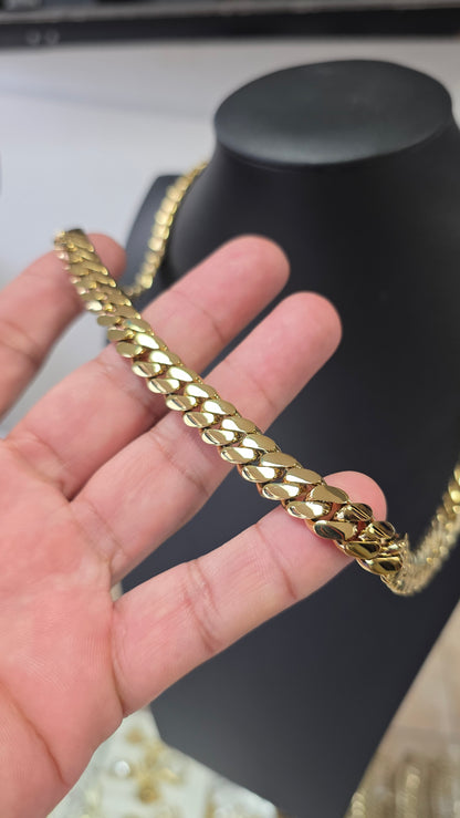 Lo Nuevo PVD Premium Xtreme Cubana Miami Cuban 10MM Hechas a Mano                   (Eslabón Pegado)