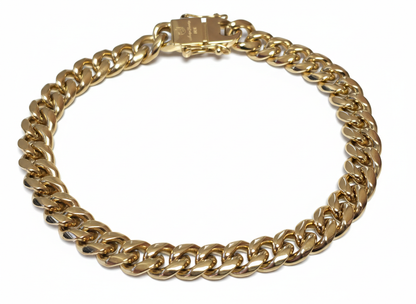 Brazalete Miami Cuban 8MM  PVD, 1 Año de Garantía