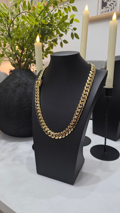 Miami Cuban 15MM                   PVD PREMIUM Hechas a Mano  (Eslabón Pegado)