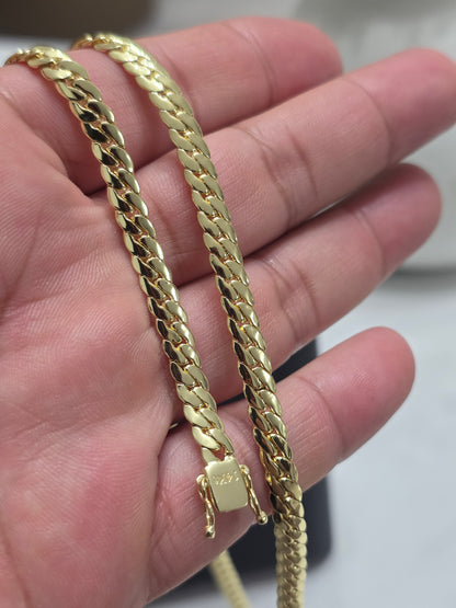 Set Miami Cuban y Brazalete 6mm(PVD) Hechas a Mano