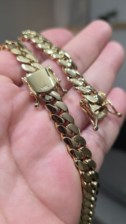 Cubana Miami Cuban 10MM (PVD PREMIUM )Hechas a Mano  (Eslabón Pegado)