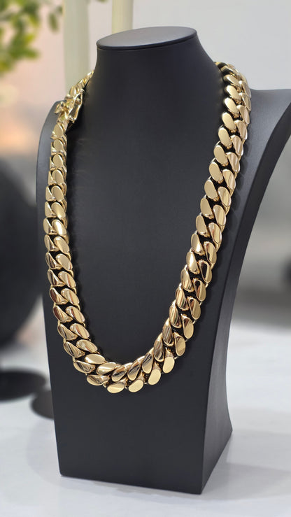 Miami Cuban 22MM (PVD PREMIUM )Hechas a Mano  (Eslabón Pegado)