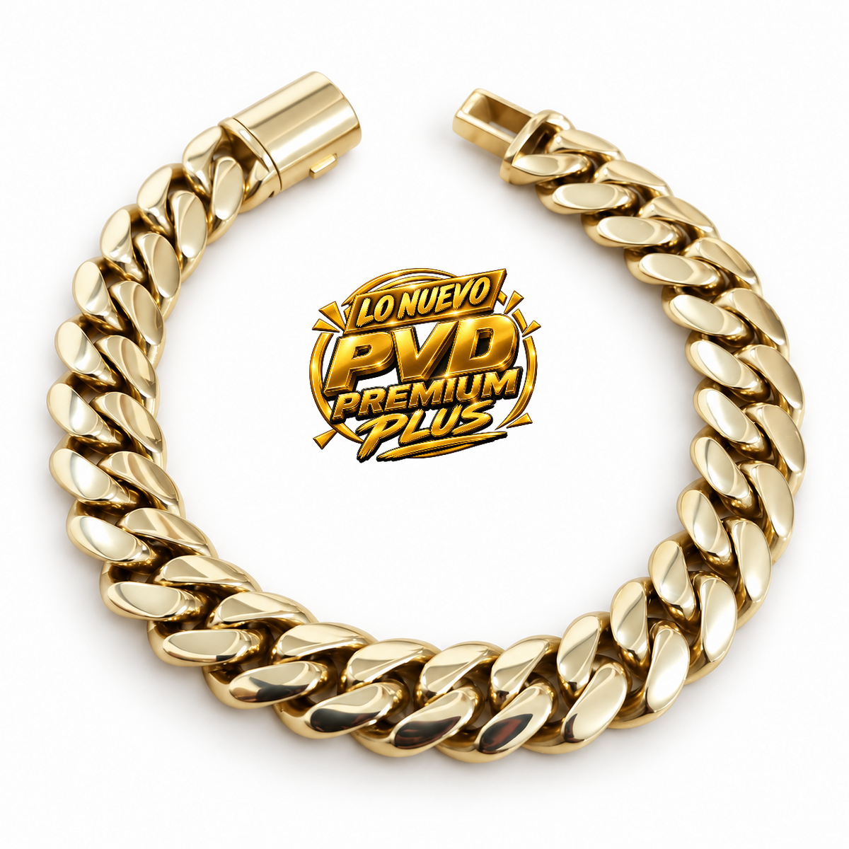 Miami Cuban 12MM                     PVD PREMIUM Plus Hechas a Mano  (Eslabón Pegado)                               1 Año de Garantía