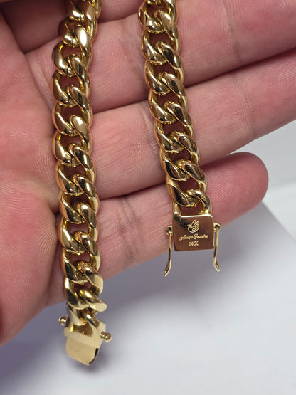 Brazalete Miami Cuban 10MM x 8.5" PVD, 1 Año de Garantía