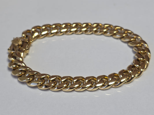 Brazalete Miami Cuban 10MM x 8.5" PVD, 1 Año de Garantía