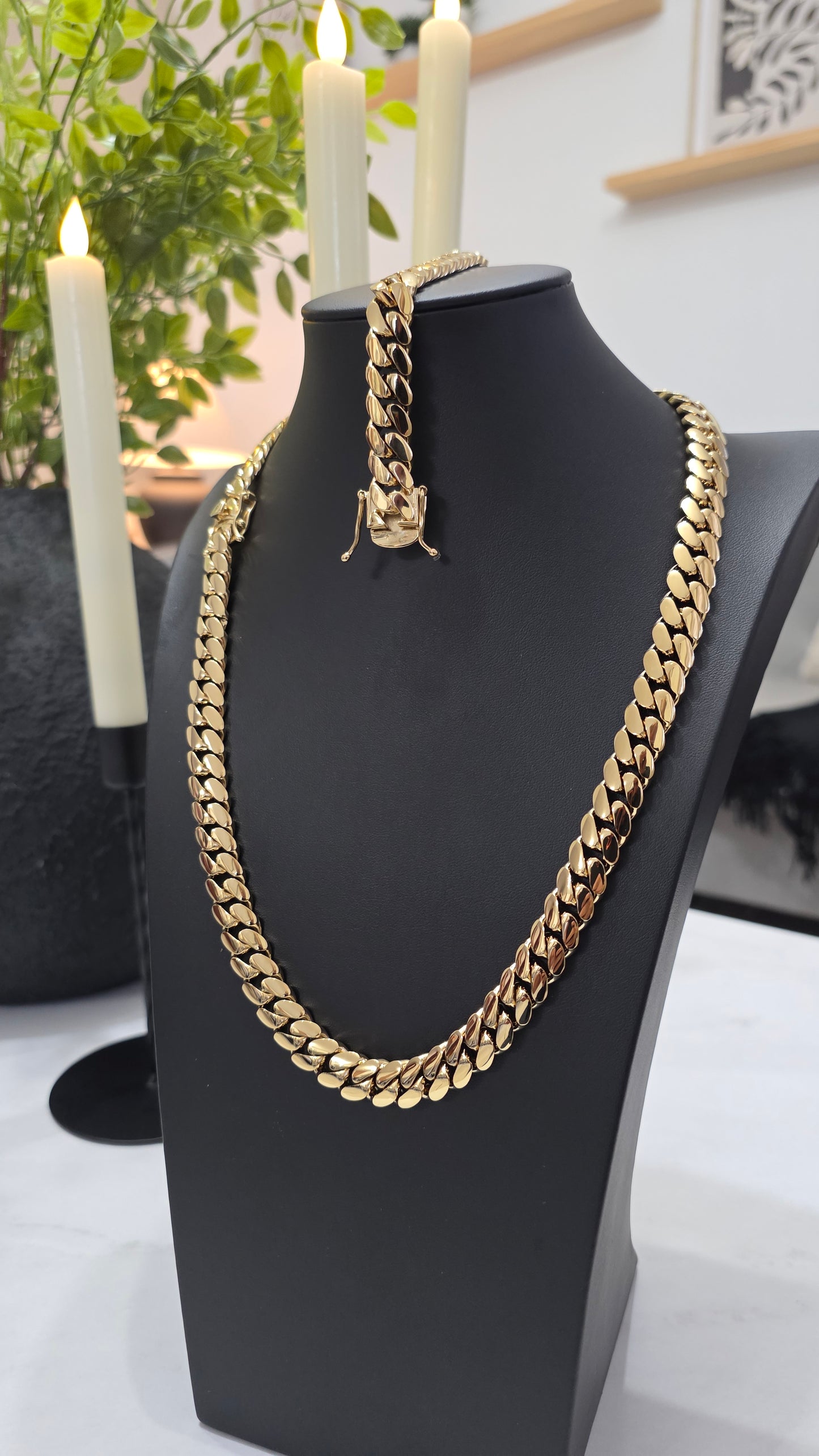 Cubana Miami Cuban 12MM (PVD PREMIUM )Hechas a Mano  (Eslabón Pegado)