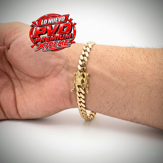 $30 de descuento Brazalete Miami Cuban 8MM.                 (PVD PREMIUM XTREME )Hechas a Mano  (Eslabón Pegado)