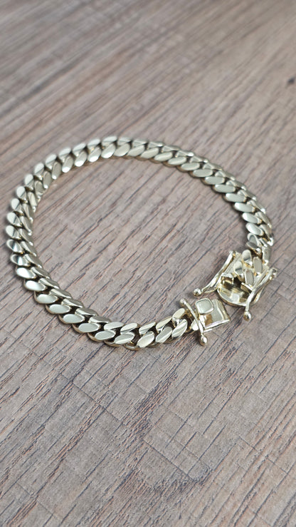 Brazalete Miami Cuban 8MM (PVD PREMIUM )Hechas a Mano  (Eslabón Pegado)