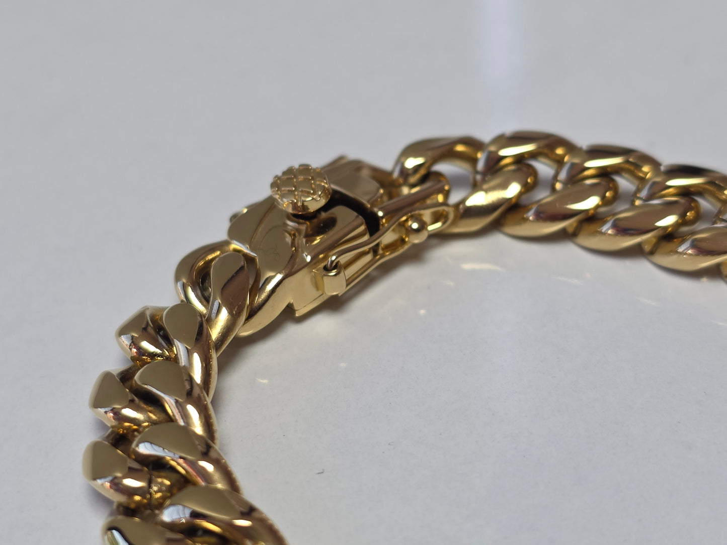 Brazalete Miami Cuban 10MM x 8.5" PVD, 1 Año de Garantía