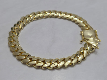 Brazalete Miami Cuban 10MM PVD,Hechas a Mano (Eslabón Pegado)