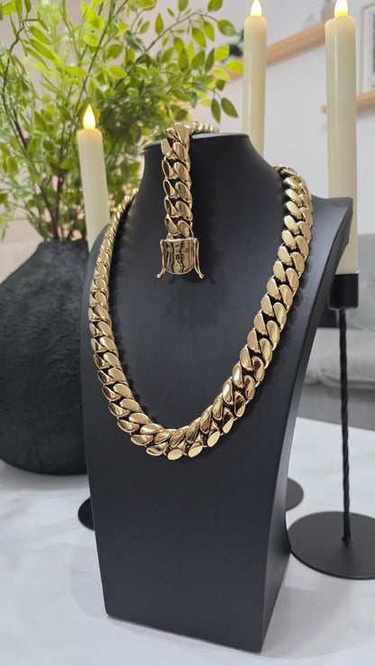 Miami Cuban 20MM                  PVD PREMIUM Hechas a Mano  (Eslabón Pegado)