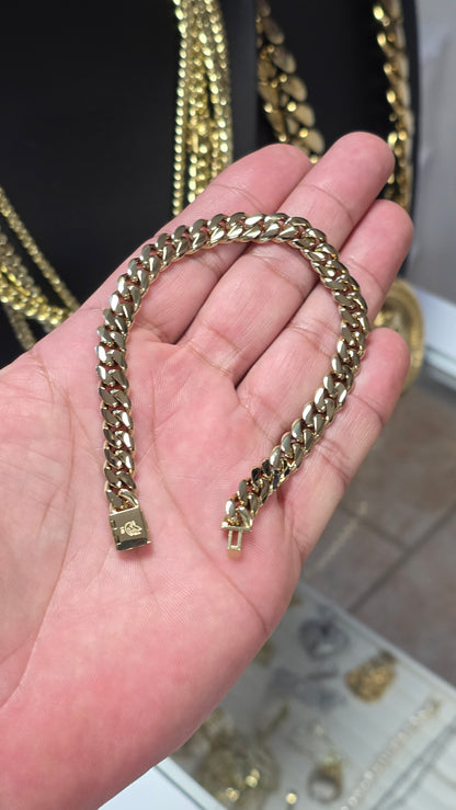 Miami Cuban 8MM                       PVD PREMIUM Plus Hechas a Mano  (Eslabón Pegado)                 1 Año de Garantía