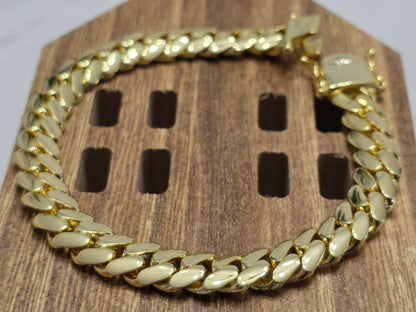 Brazalete Miami Cuban 10MM PVD,Hechas a Mano (Eslabón Pegado)