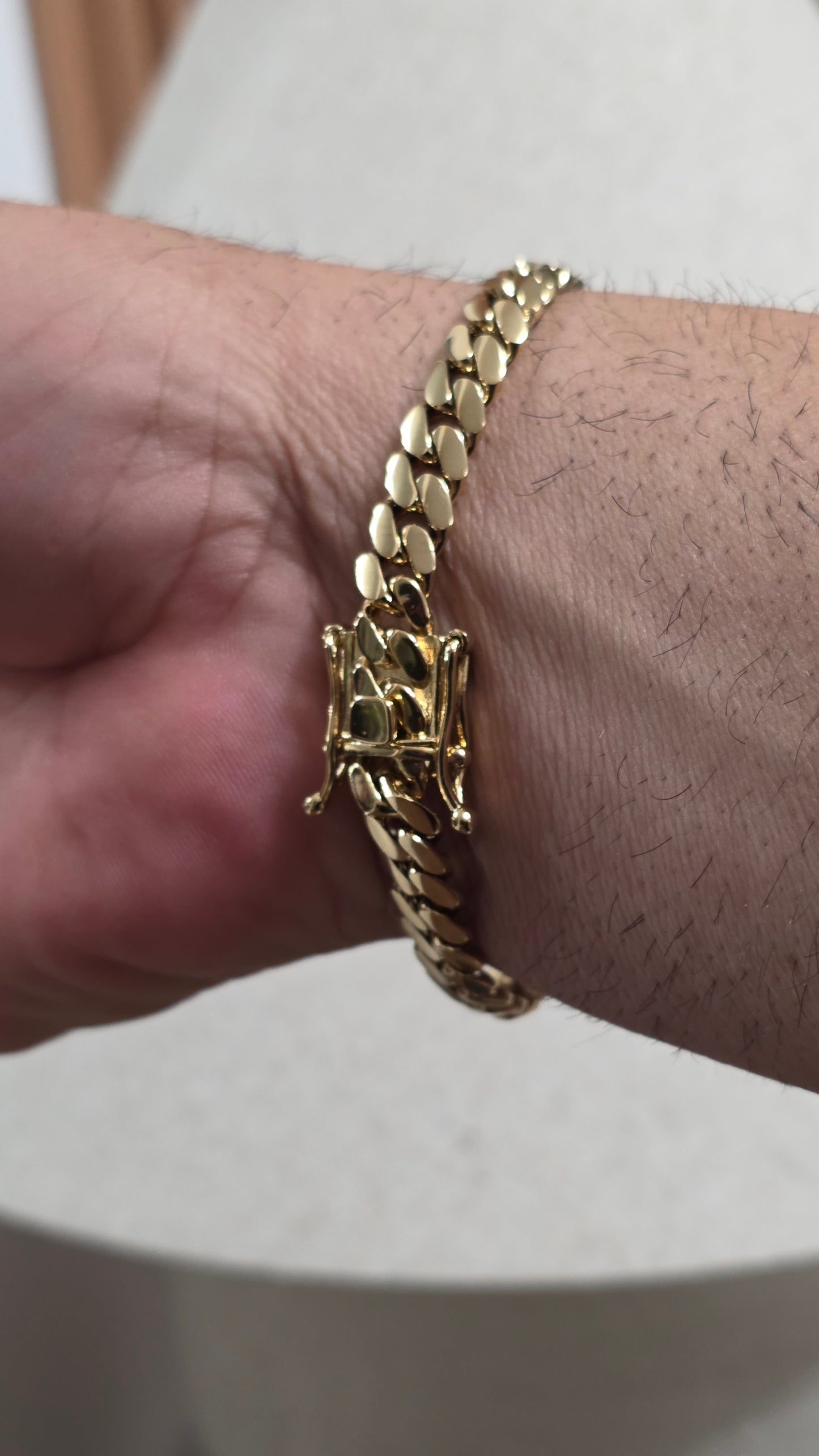 Brazalete Miami Cuban 8MM (PVD PREMIUM )Hechas a Mano  (Eslabón Pegado)