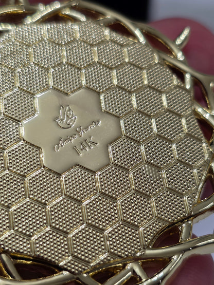 Set Cubana 14mm x 24" PVD Hechas a Mano + Charm Última Cena                  (Eslabón Pegado)