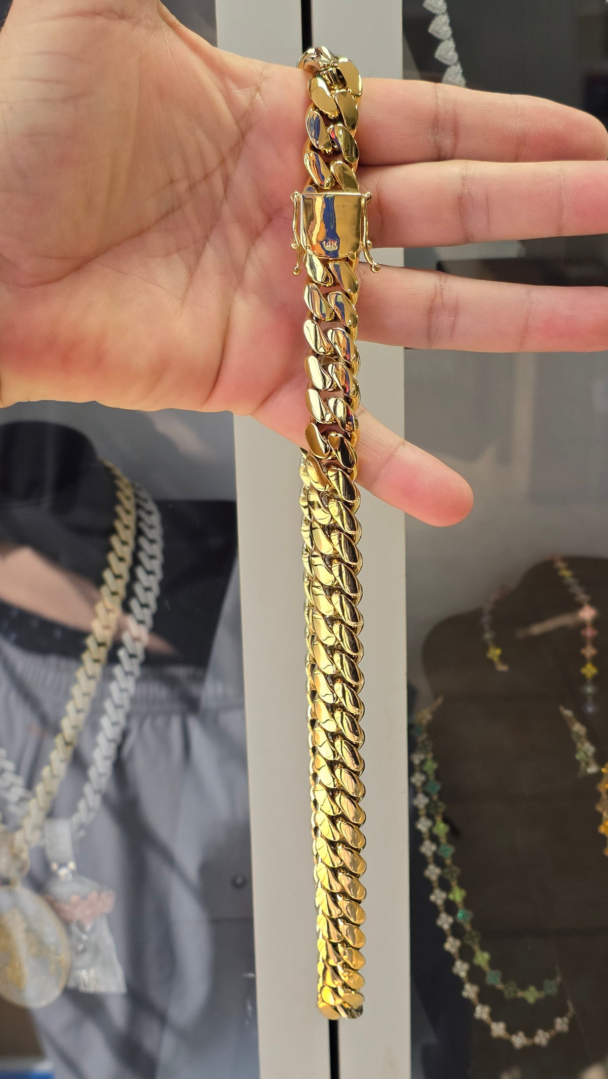 Nuevo PVD Premium Xtreme Cubana Miami Cuban 15MM Hechas a Mano                   (Eslabón Pegado)