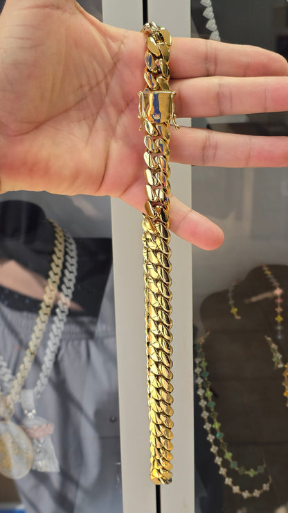 Nuevo PVD Premium Xtreme Cubana Miami Cuban 15MM Hechas a Mano                   (Eslabón Pegado)